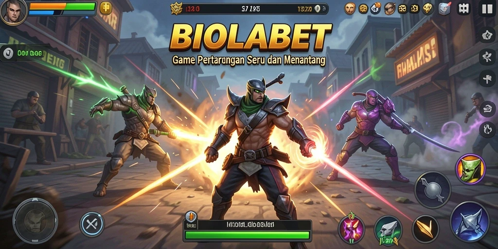 Tampilan gameplay BIOLABET dengan pertarungan yang seru dan karakter unik.