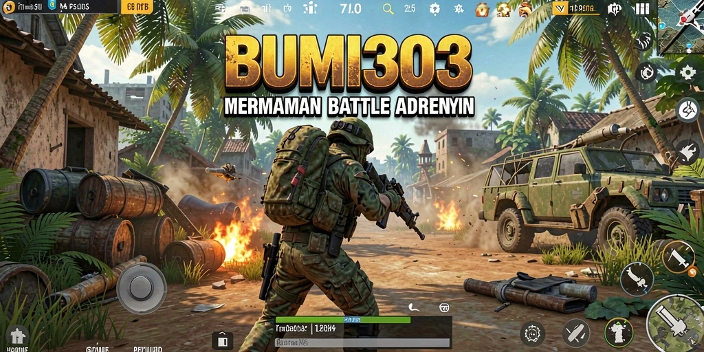 Tampilan gameplay yang mendebarkan di BUMI303 Battle Royale.