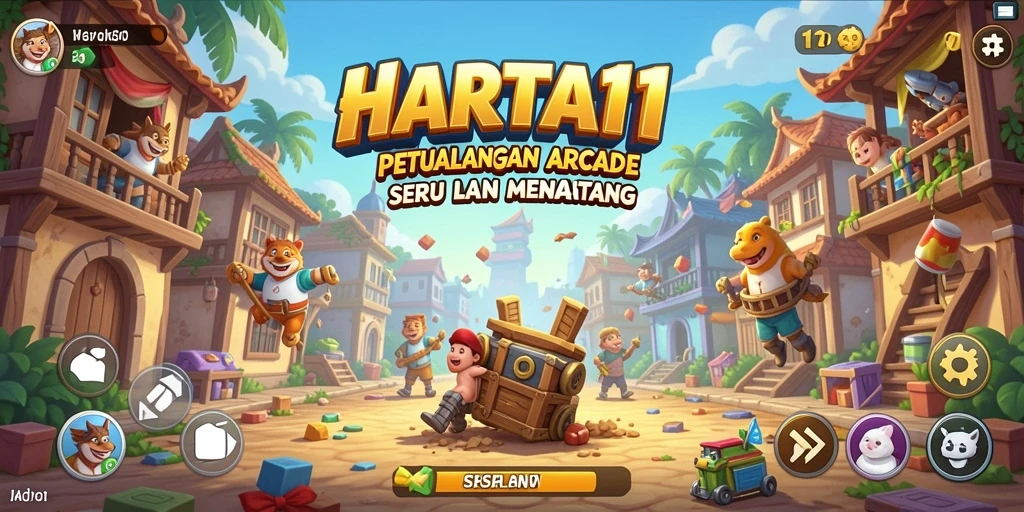 Tangkapan layar gameplay HARTA11 yang menunjukkan aksi seru dalam petualangan Arcade.