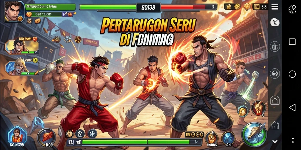 Tangkapan layar KOIN138 menampilkan pertarungan aksi nyata dengan karakter yang dinamis.
