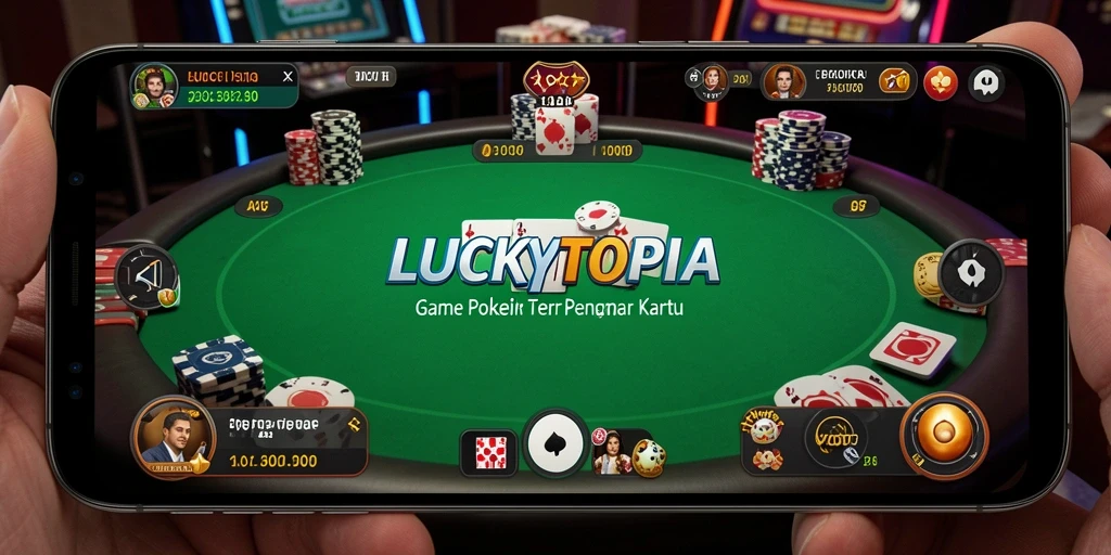 Tampilan menarik LUCKYTOPIA saat pemain bersaing di meja Poker.