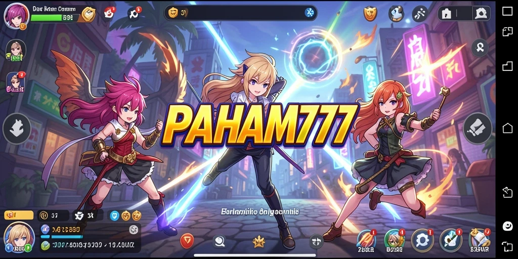 Tangkapan layar gameplay PAHAM777 yang menampilkan karakter anime dalam aksi.