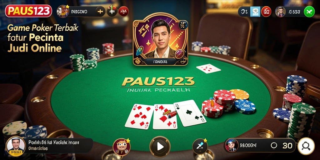Screenshot gameplay PAUS123 yang menampilkan aksi Poker seru.