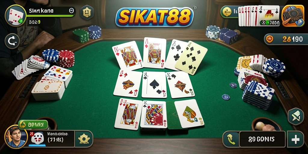 Tampilan gameplay seru dari SIKAT88 dengan pemain yang berkompetisi di Gaple.