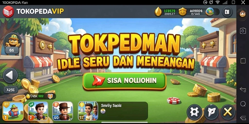 Tampilan gameplay TOKOPEDIAVIP yang menarik dengan elemen Idle.