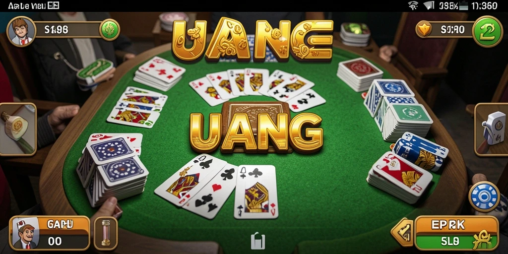 Tampilan gameplay seru dari UANG, game Gaple terbaik.